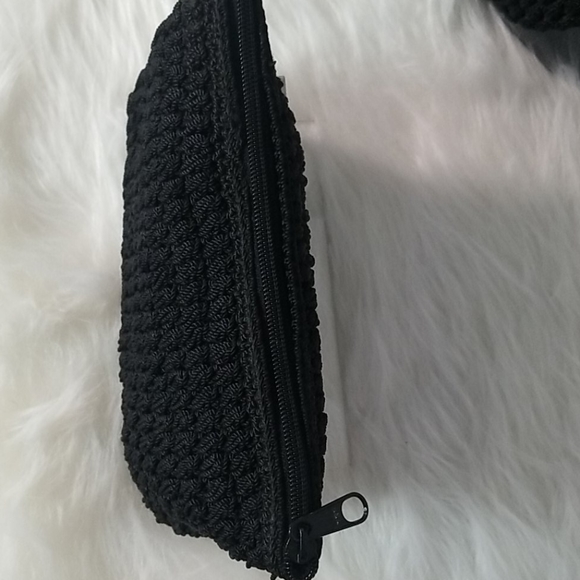 CHARTER CLUB TWO PIECE BLACK CROCHET PURSE / WCASE - Picture 3 of 8